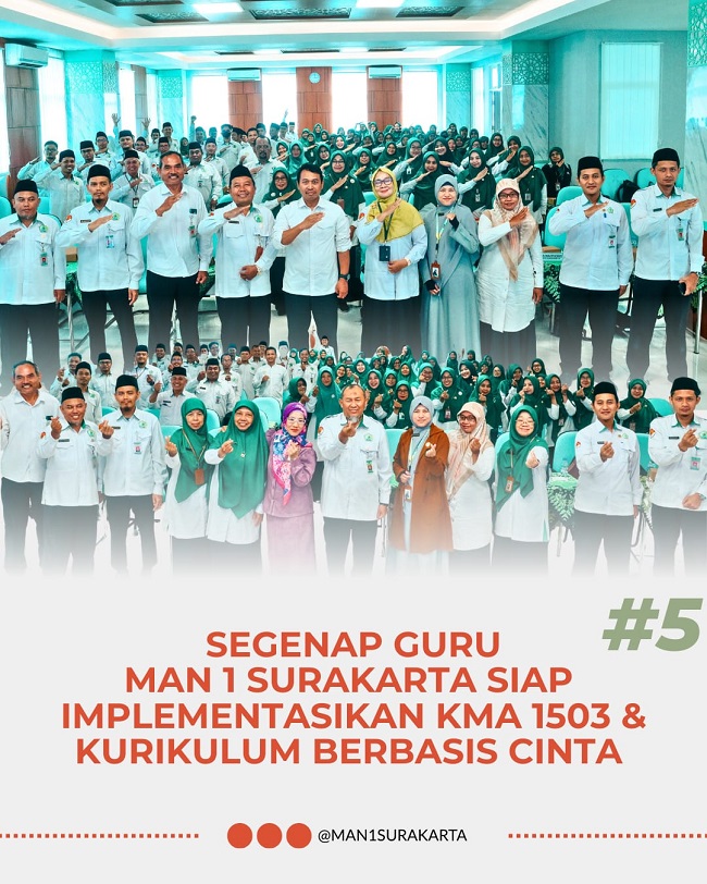 MAN 1 Surakarta Gelar IHT Penguatan Implementasi KMA 1503 Tahun 2025 dan Kurikulum Berbasis Cinta