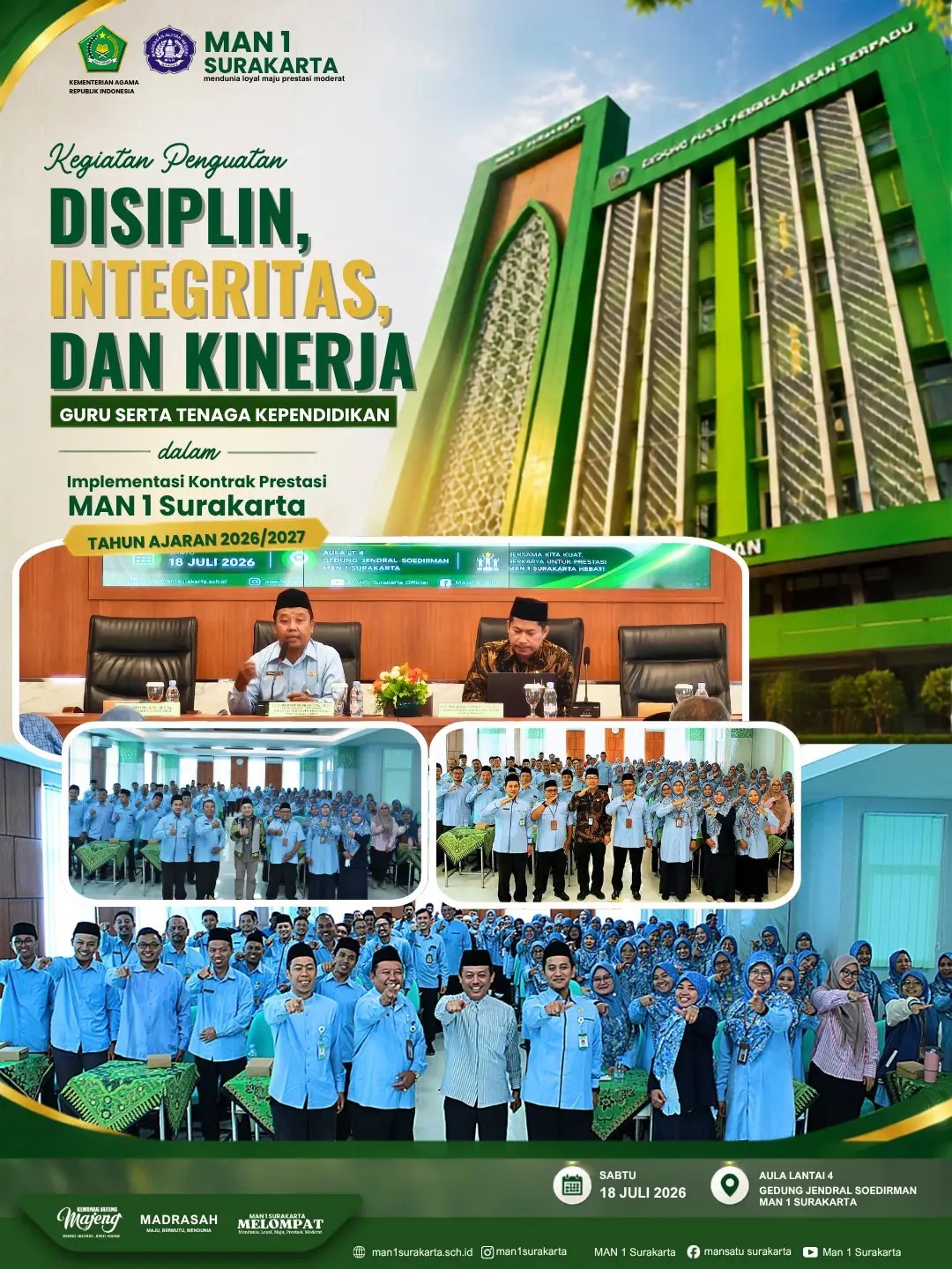 Kegiatan Penguatan Disiplin Integritas dan Kinerja Guru serta Tenaga Kependidikan dalam Implementasi Kontrak Prestasi