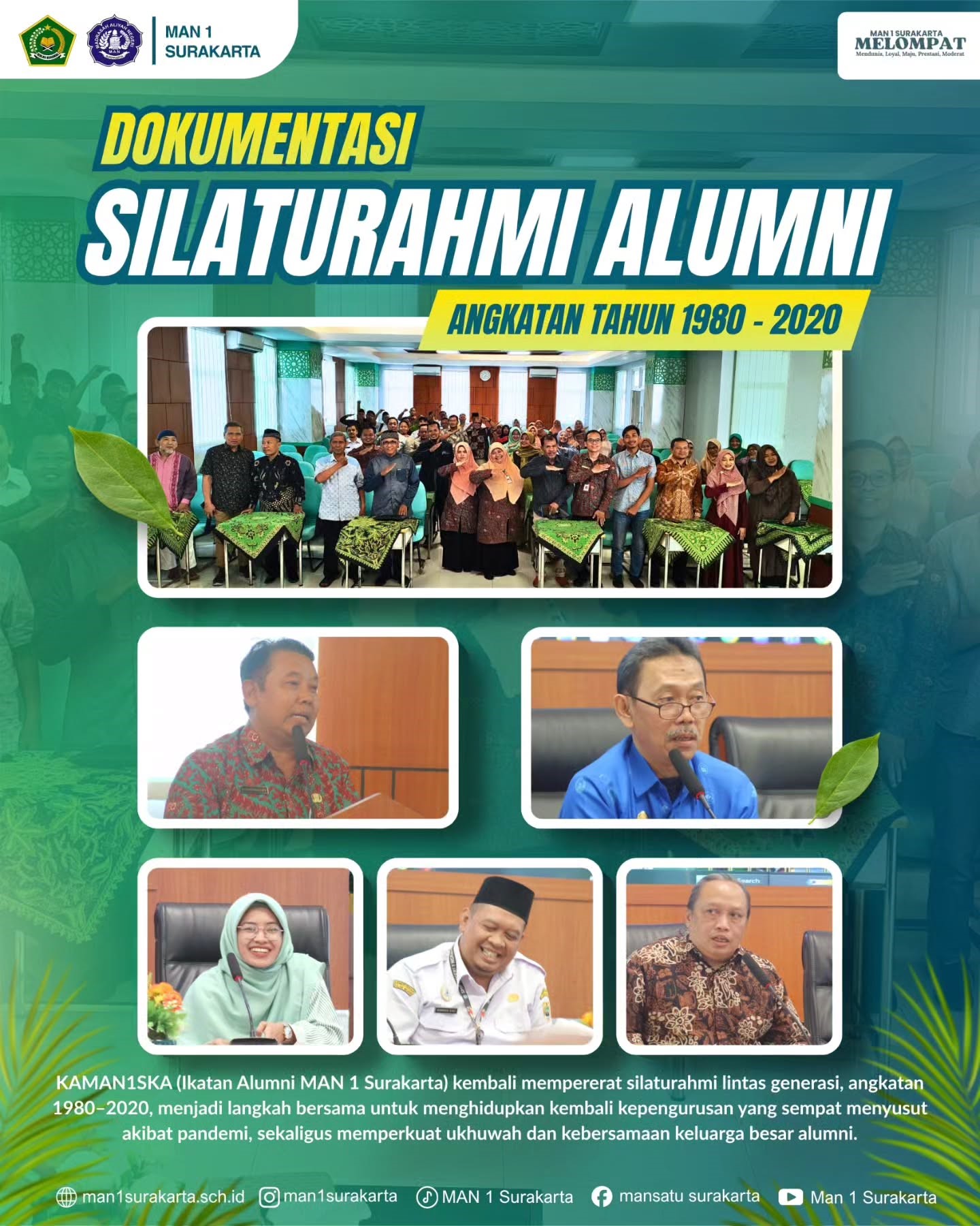 Pererat Ukhuwah Lintas Generasi, KAMAN1SKA Gelar Silaturahmi Alumni Angkatan 1980–2020