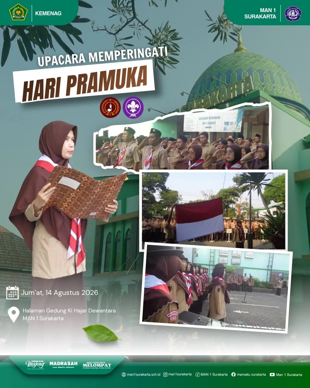 Kobarkan Semangat Kepanduan, MAN 1 Surakarta Gelar Upacara Peringatan Hari Pramuka ke-65