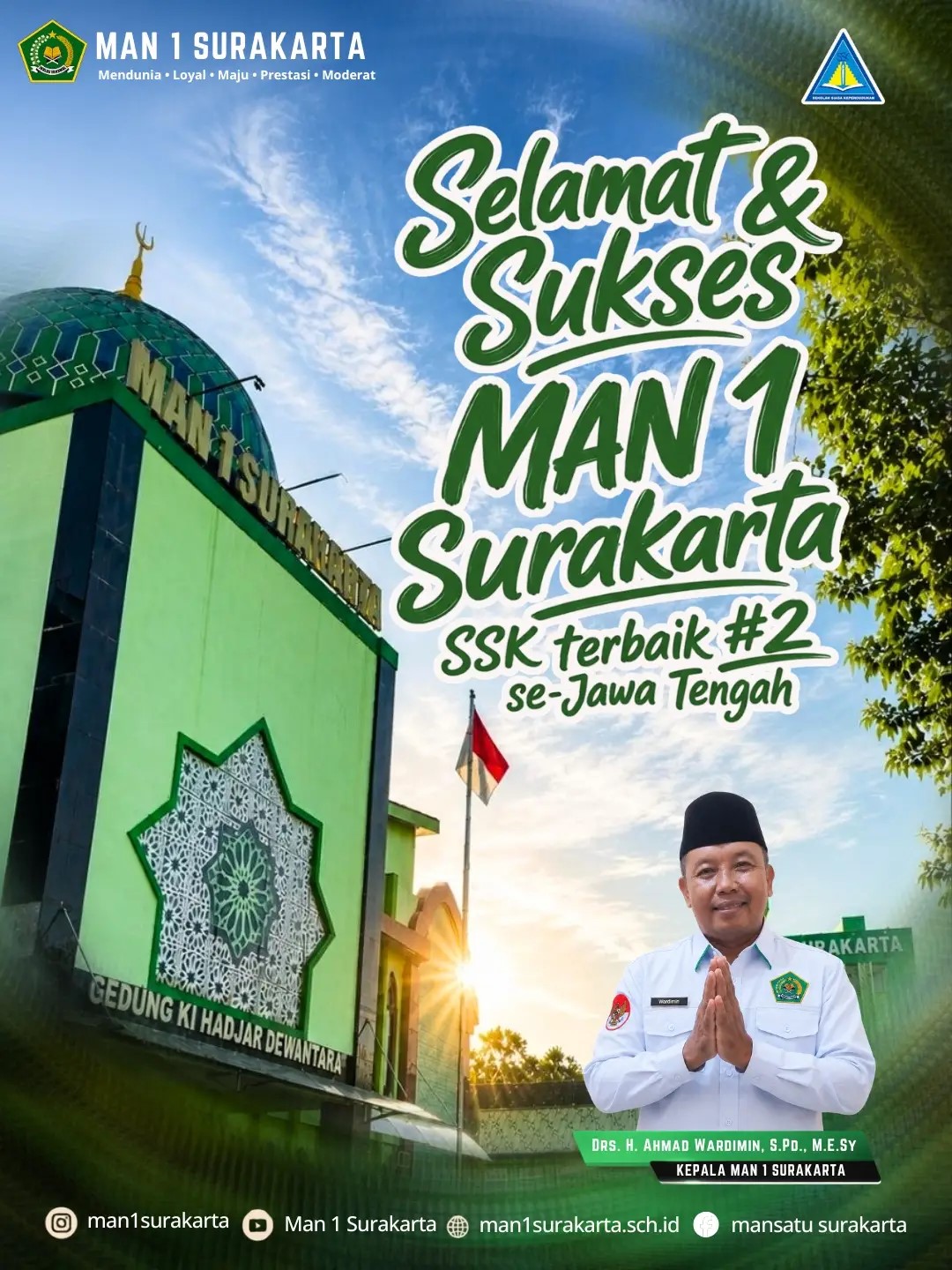 Banggakan Madrasah, MAN 1 Surakarta Raih Predikat SSK Terbaik #2 se-Jawa Tengah