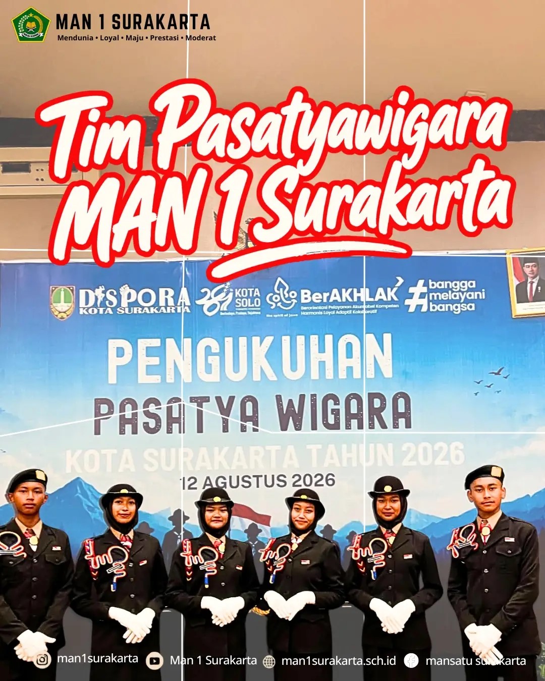 Bikin Bangga Madrasah, Murid MAN 1 Surakarta Dikukuhkan Jadi Bagian Pasatya Wigara Kota Surakarta 2026