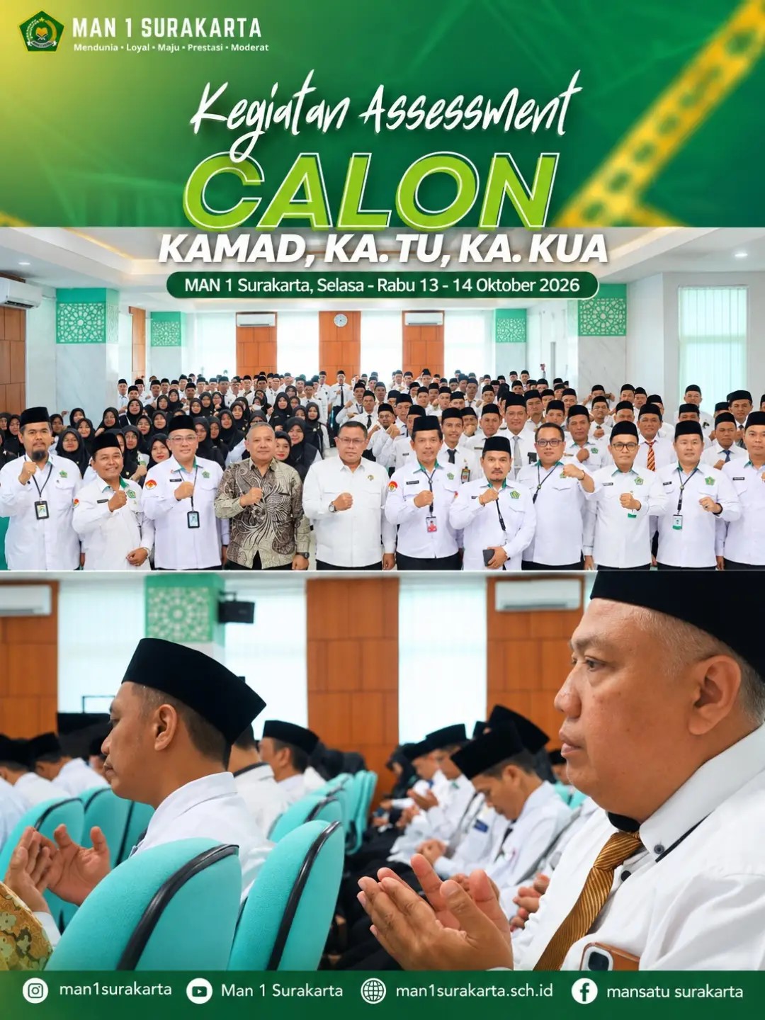 MAN 1 Surakarta Jadi Lokasi Pelaksanaan Asesmen Calon Kamad, Ka. TU, dan Ka. KUA se-Jawa Tengah