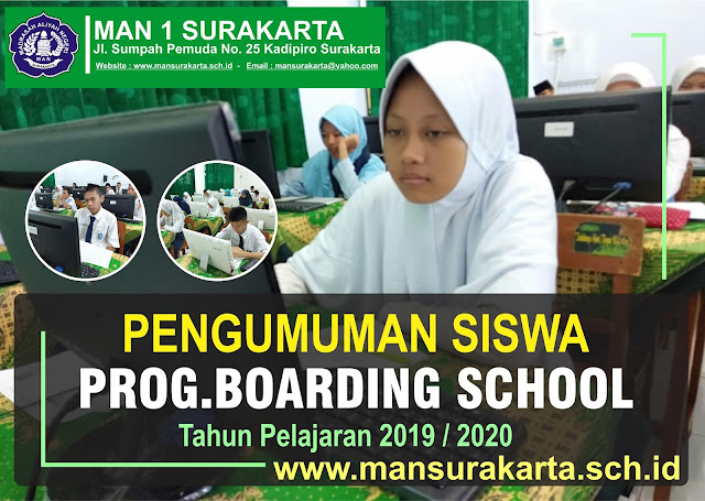 PENGUMUMAN PPDB BOARDING SCHOOL 2019
