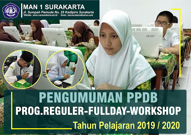 PENGUMUMAN PPDB PROG. REGULER TAHUN PELAJARAN 2019 - 2020