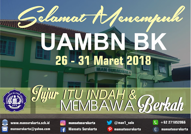 SELAMAT MENEMPUH UAMBN BK 2018